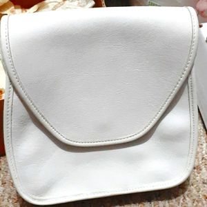 Vintage all white coach handbag